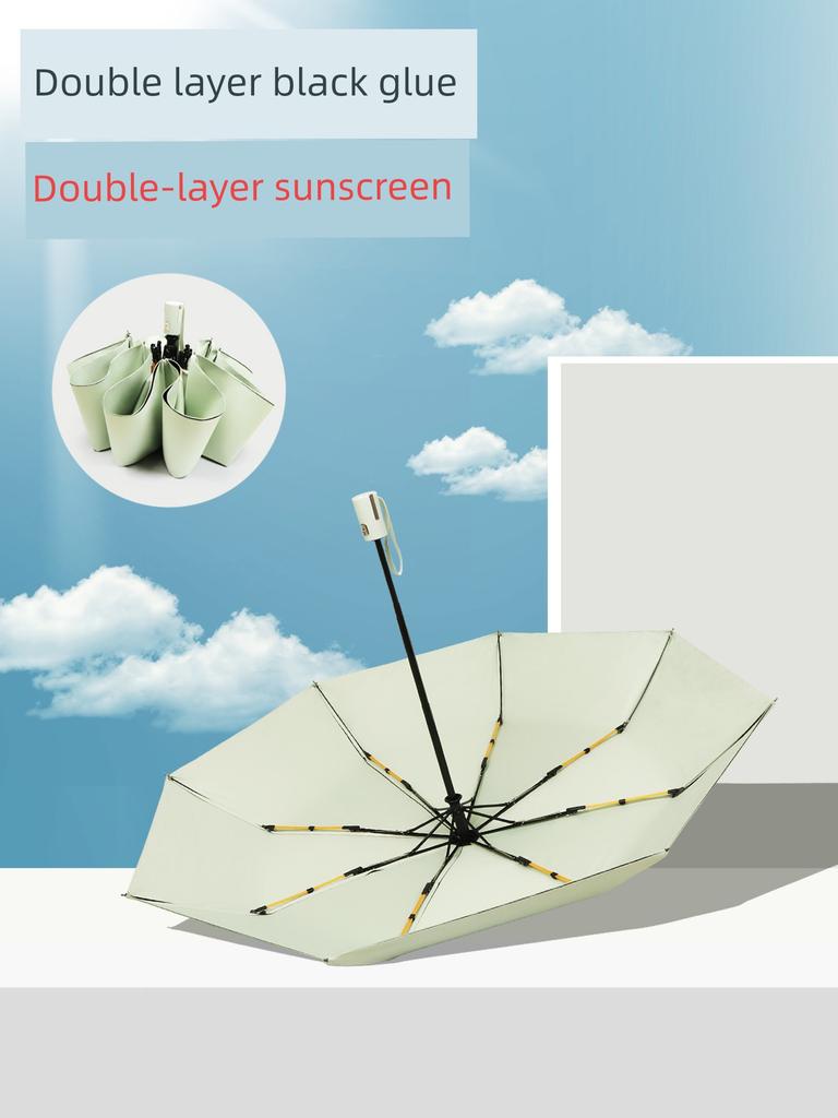 Double-Layer Umbrella for Both Rain and Sun, Reinforced Folding Umbrella for Men and Women, Fully Automatic, Super Strong Sun Protection and Uv