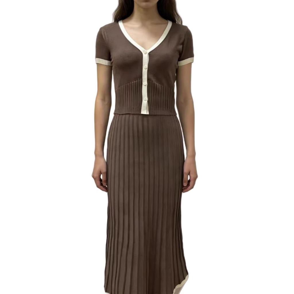 Elegant Spring & Summer Women's 2-Piece Knit Skirt Set - Casual Commute Fashion