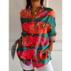 Plus Size Women Long Sleeve Button Shirt Solid Floral Casual Comfort Blouse