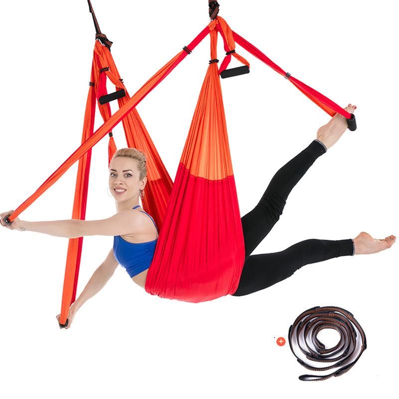 Aerial Yoga Hammock Set Non Stretch Indoor with Daisy Extension Straps for Home Fitness