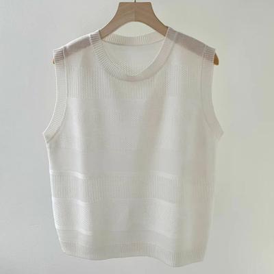 Women Vests Sweaters 2025 Sleeveless O-Neck White Black Knitted Vest Sweater Women Tops  JJ198