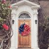 Handcrafted Memorial Day Wreath Front Door Wall Home Decor Rose Americana Wreath Patriotic Wreath Indoors Outdoors Festival Garland Decoration
