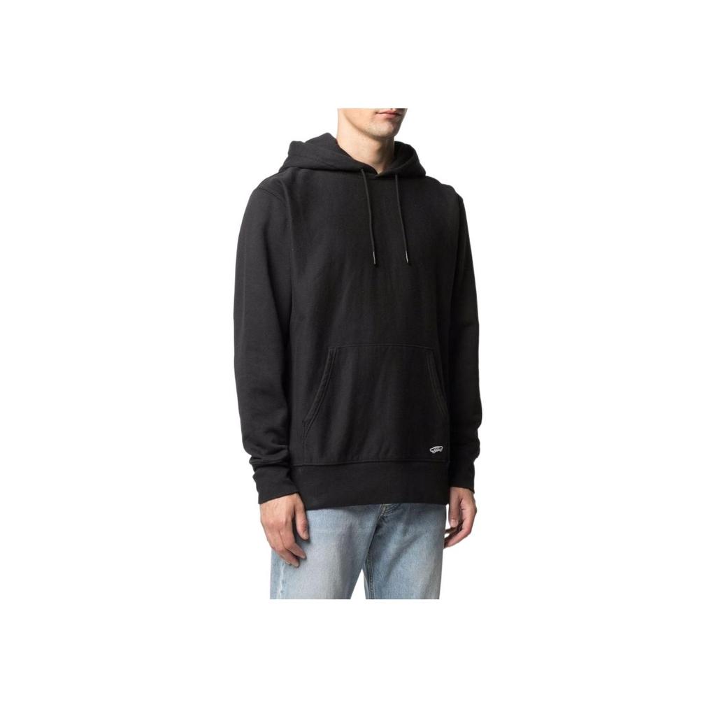 Vans Solid Color Logo Embroidered Pullover Hoodie Long Sleeve Sweatshirt Men sweatshirt Black VN0A5E1OBLK