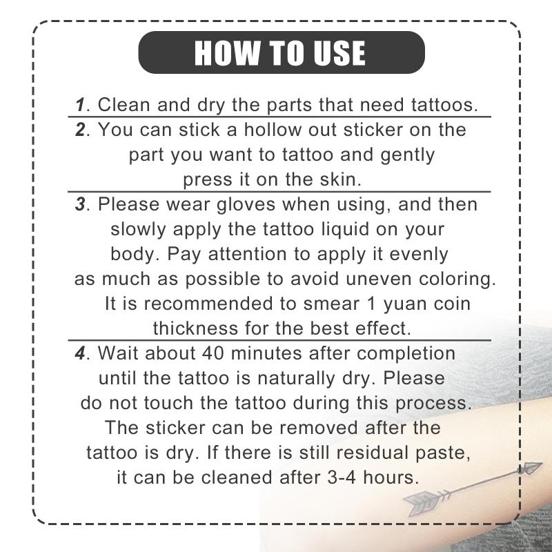 Juice Tattoo Set for Skin Waterproof Embroidery Template Temporary Tattoo Liquid for DIY Body Art and Celebrations