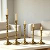 Metal Tapers Cand Holders Wedding Table Candlestick Stand in Antique Gold Iron for Entryway Displays and Standard 2.1 Cm Opening for Event Display