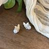 Butterfly Pearl Earrings-Silver Pin
