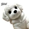 Modern Dog Ornament 3D Printed Sitting Figurine, Mini White Statue for Desk Plastic Puppy Decoration Decor, Animal Shape Home Office Bookshelf