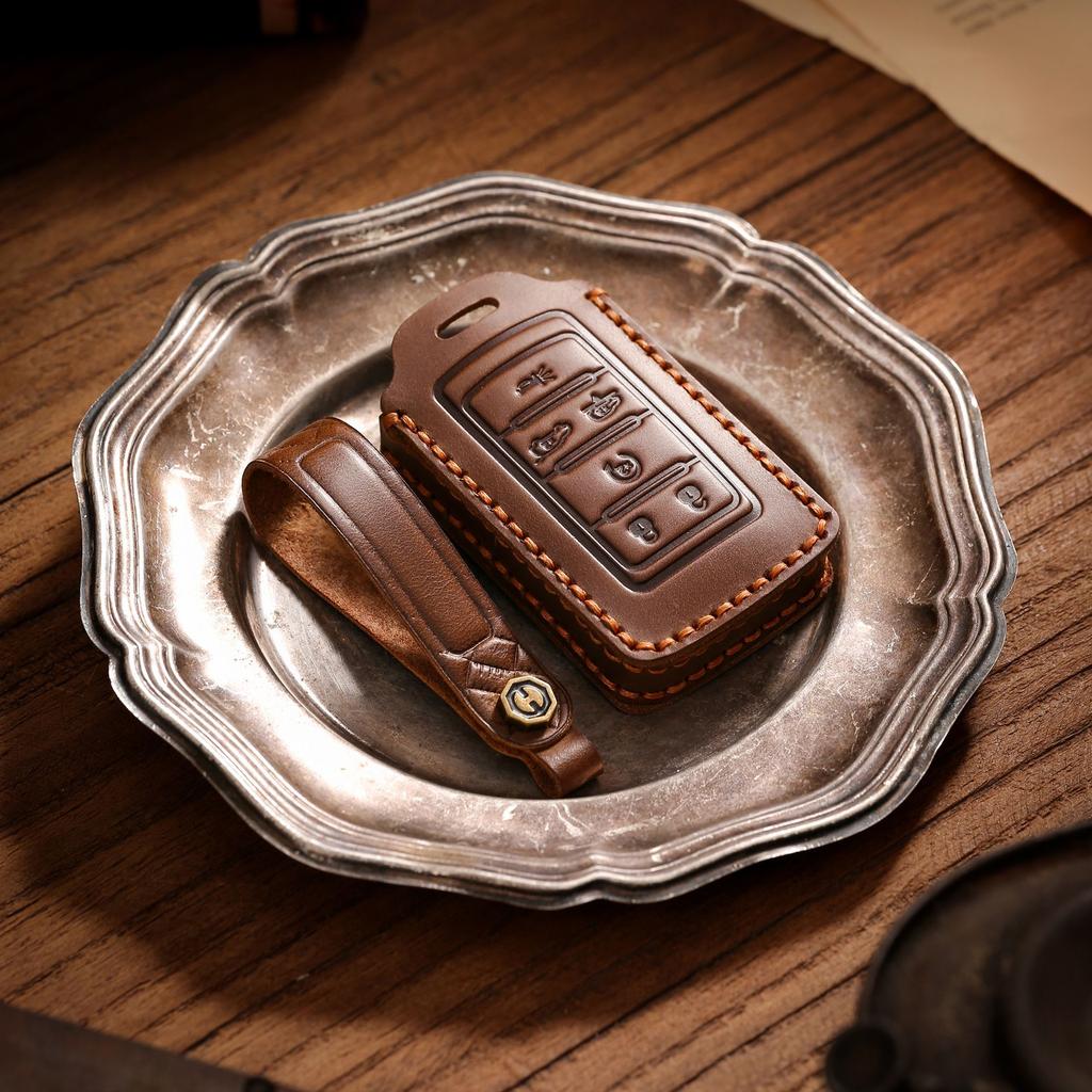 Key Protective Cover for JEEP Jeep 21-25 New Key Leather Car Cowhide High-end Bag