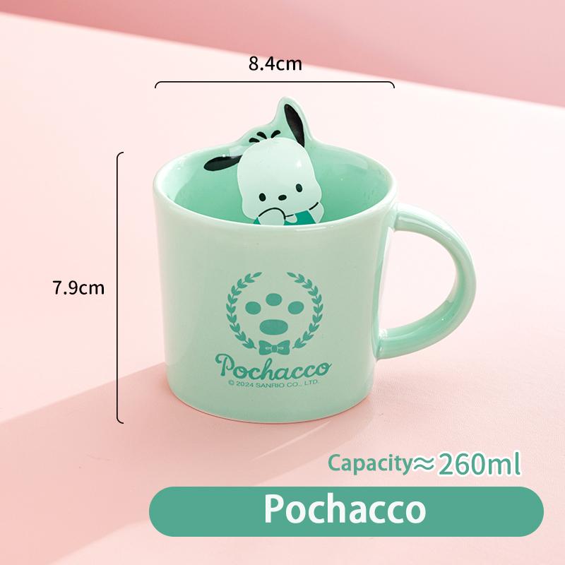 Pour Collaboration Sanrio Mug en Céramique Motif Dessin Animé Tasse à Café/Lait Mignonne Design Hellokitty/Kuromi Tasse Maison Petit Déjeuner Tasse à Eau