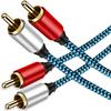 RCA Cable 5ft/1.5M 2RCA Male To 2RCA Male Stereo Audio Cable Nylon-Braided Auxiliary Audio Cord for Home Theater HDTV Amplifiers Hi-Fi Systems
