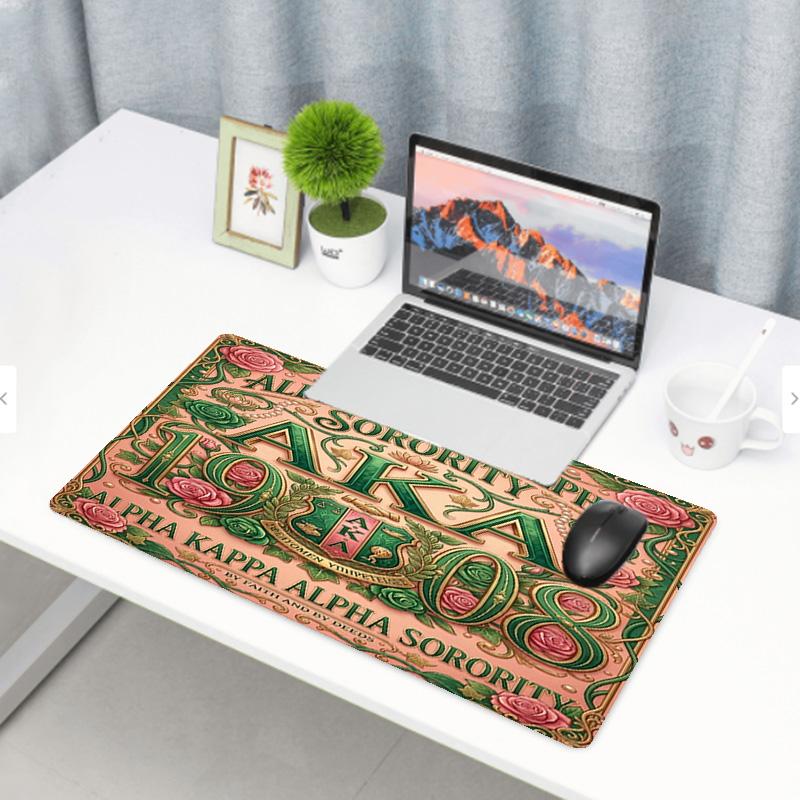 Alpha Kappa Alpha Print Mouse Pad, Anti‑Slip Desktop keyboard Mat, for PC Laptop Gaming Working Daily Use, Cool Festival Surprise Gift