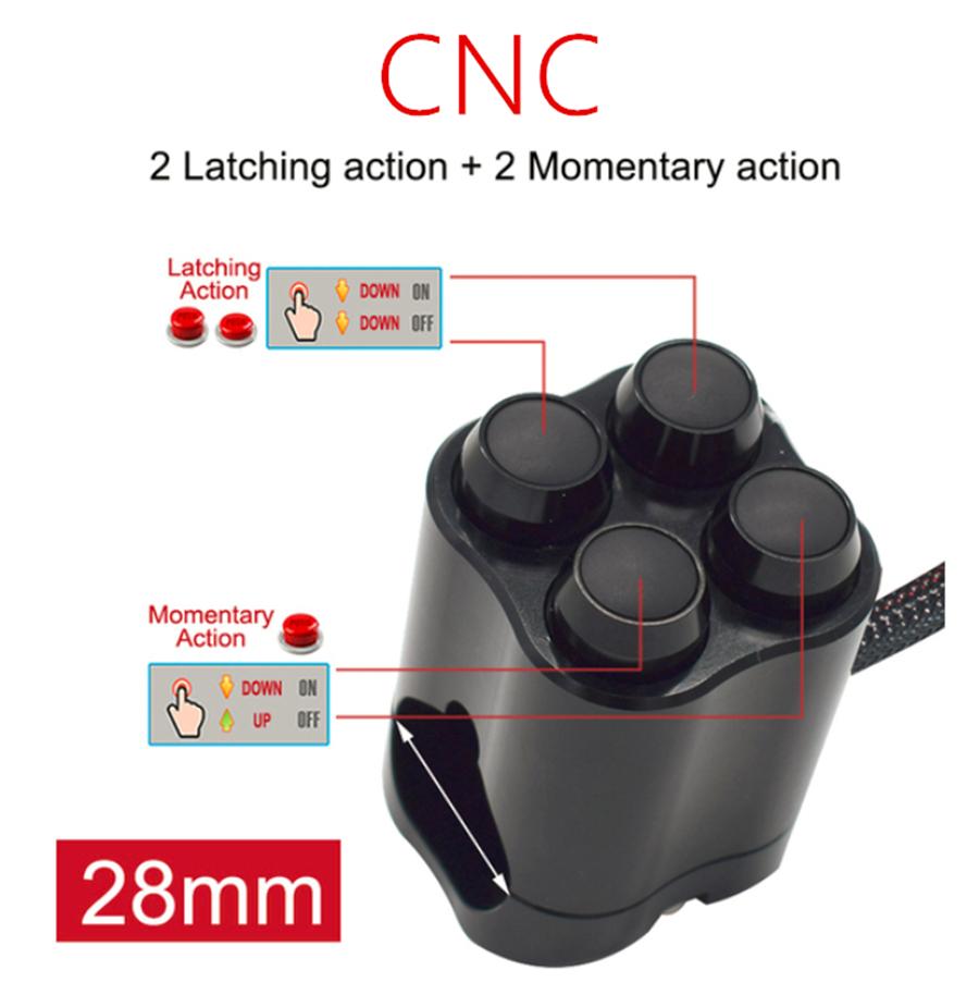 CNC 28mm Motorcycle Switch Handlebar 4 Optional Button Control W/ Wire Harness