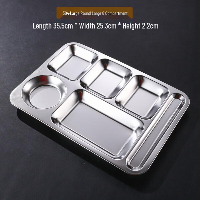 304 Stainless Steel Divided Meal Tray