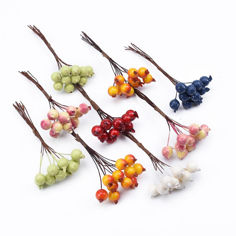 10/20pcs PE Cherry Fruit Artificial Plants Home Outdoor Garden Courtyard vase table Scrapbooking DIY Gift Box Wreath Decorative