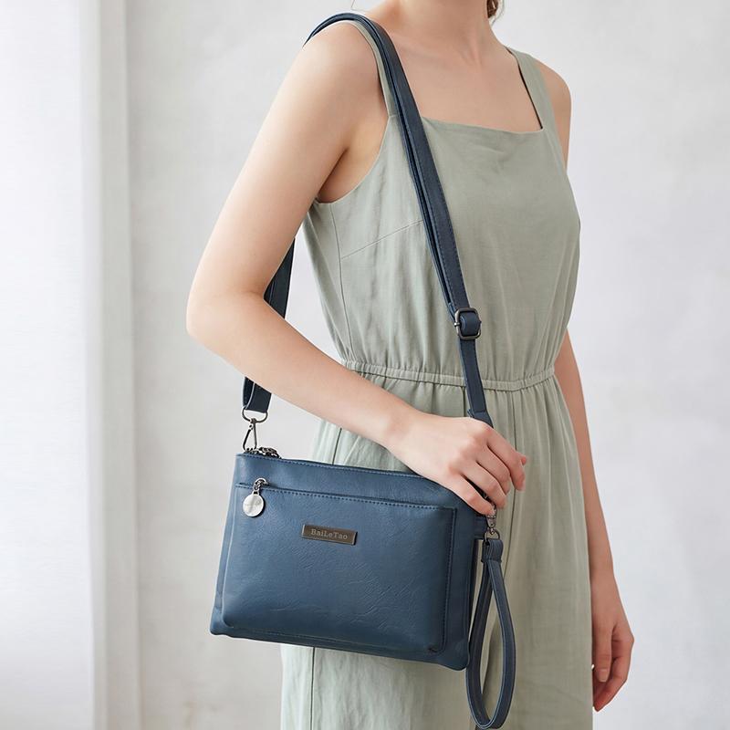 Middle-aged Mother Bag Female PU Messenger Bag Multi-layer Shoulder Bag