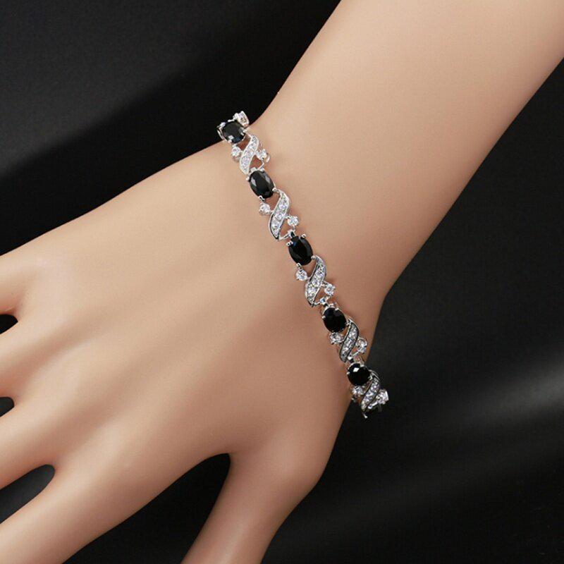 

Крестообразный красочный цирконовый браслет: Европейский и американский стиль с 7 вариантами цвета для женщин чёрный
