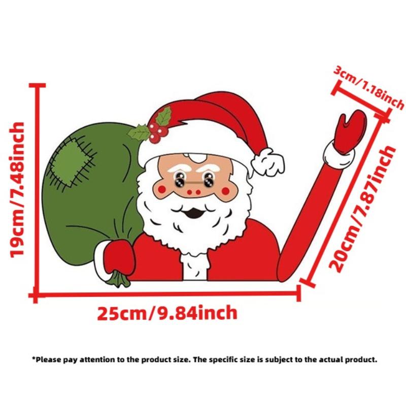 Car Rear Wiper Decal Christmas Santa Claus Xmas Novelty Sticker for Car Wiper Window Decals Christmas Decoration Ornaments