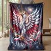 Poland Football Printed Flannel Blanket Skin Friendly Warm Decorative Throw for Indoor Couch Bed Daily Use