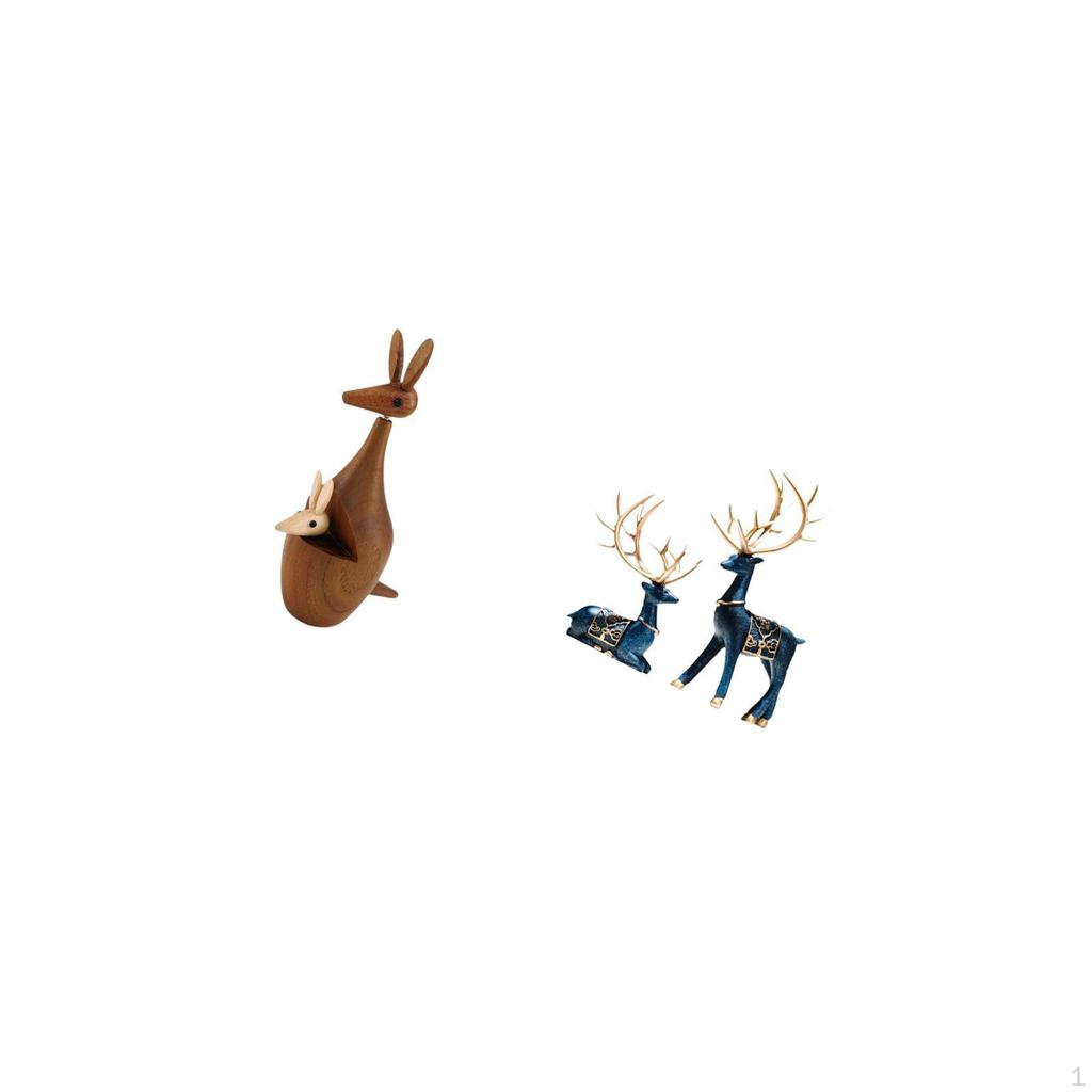 And Reindeer Figurine Set Unique Animal Sculpture for Bedroom Bookshelf Living Room Office Party