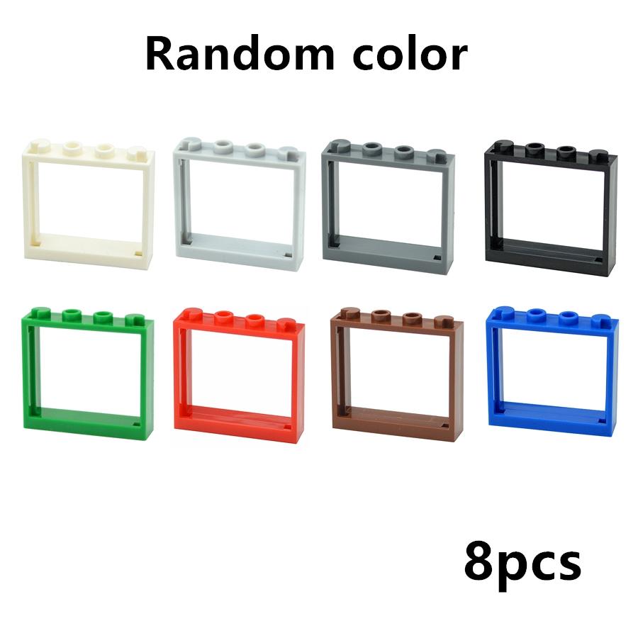 MOC Bricks Door Frame Glass Window 1x4x3 60594 60608 DIY Architecture House Building Blocks Toys Kids Educational Plastic Bricks