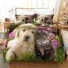 Dog Duvet Cover Cute Dogs Bedding Set Cartoon Puppy Pattern Duvet Cover Set 3D Print Dogs Pattern For Kids Adults