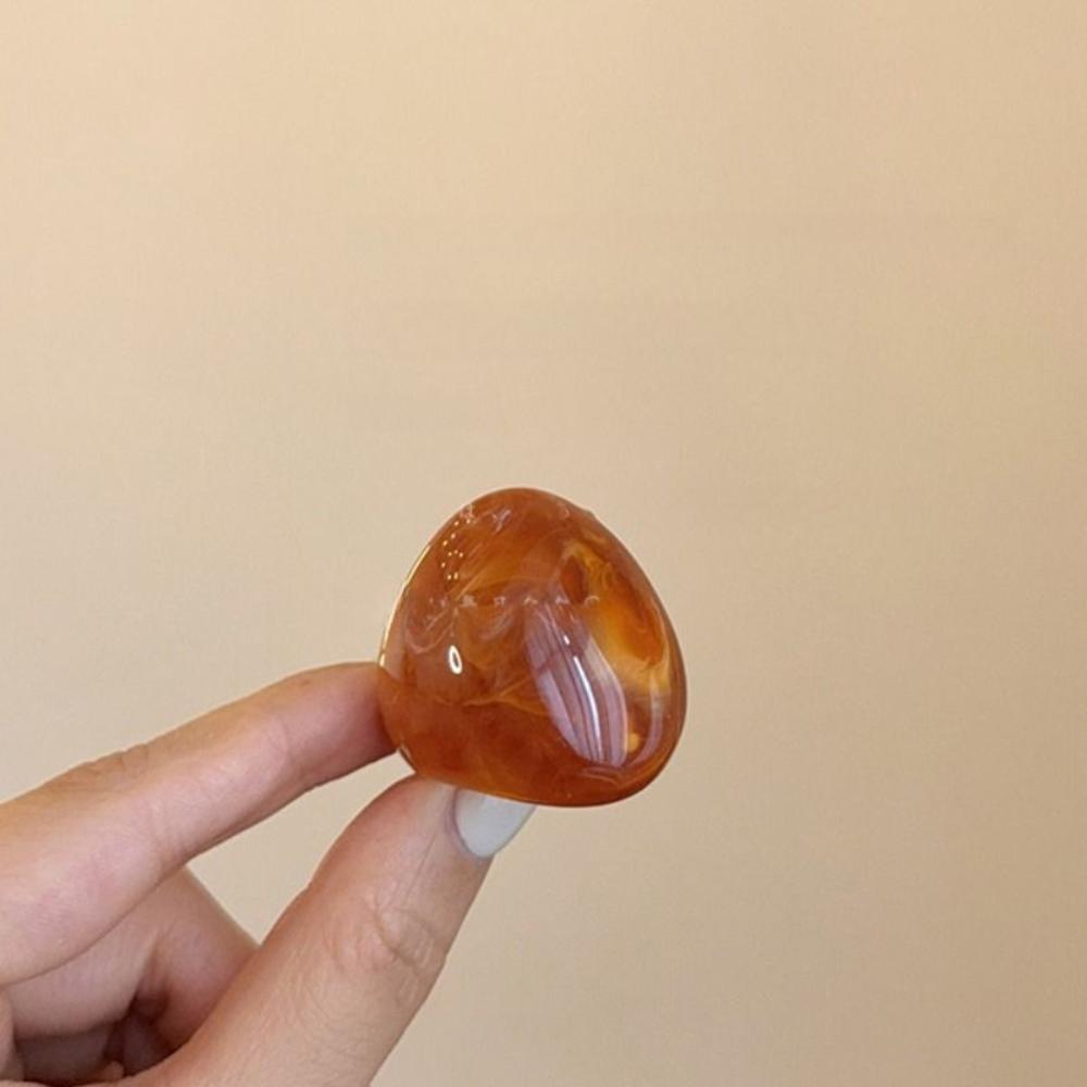 Melard Color Acrylic Geometric Ring Oval Wide Irregular Ring Unique Transparent Resin Ring  Jewelry