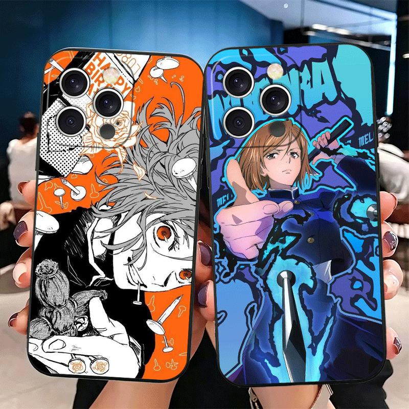 Anime Kugisaki Nobara JUJUSU Soft Phone Case for iPhone 16 16E 17 Air 15 Pro Max 14 Plus 13 Mini 11 12 7 Black Cover Back Shell