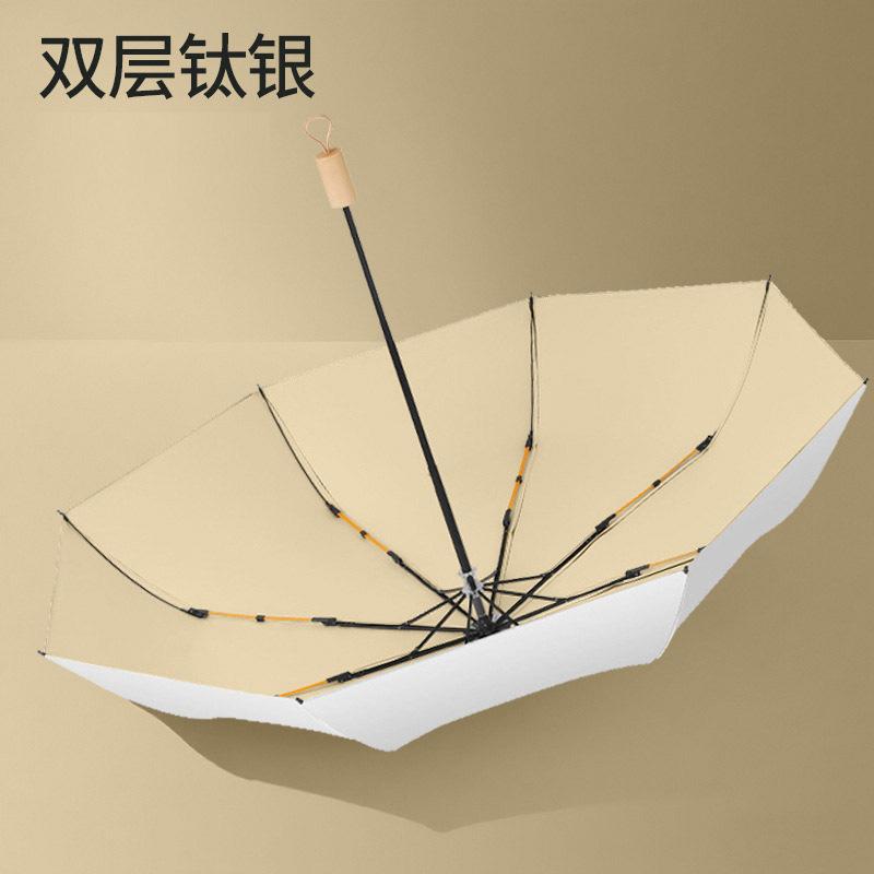 Carefully selected double-layer titanium silver sunshade umbrellas, sun-protection and UV-resistant folding umbrellas, women's double keel