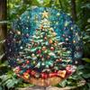 Christmas Metal Sign 7.8 Inch Round Tree Gifts Decor Wall Art