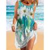 Sleeveless Dress Women O Neck 3d Print Midi Dresses Comfortable Plus Size 8XL Beach Clothing