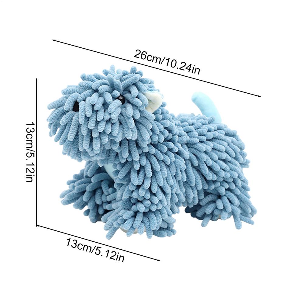 Chenille Hand Towel Cartoon Puppy Chenille Hand Towel Cartoon Highly Absorbent Cleaning Cloth Decorative Household Animal Cloth синий