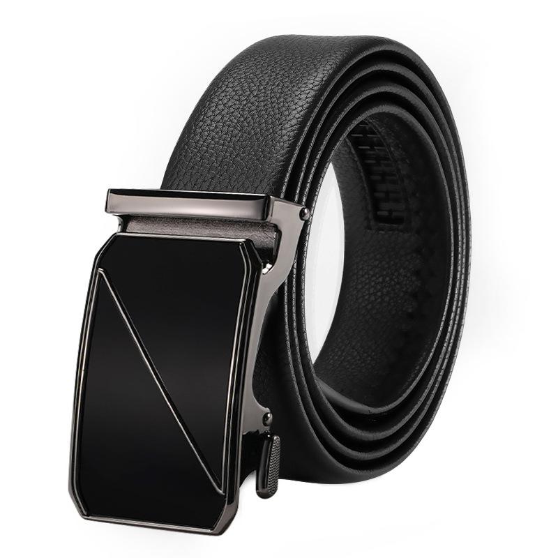 Automatic Buckle Belt for Men's Head Layer Cowhide Belt for Men's Suit Belt Casual Business Belt