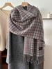Women Elegant Classic Plaid Knitted Scarf Headscarf Lady Men Casual Tassel Scarve Mujer Foulard Wrap Shawl Unisex Winter New