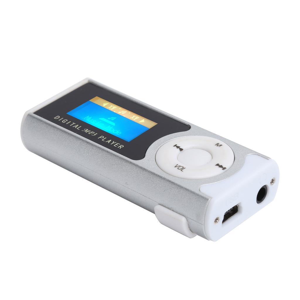 Портативний спортивний MP3 ліхтарик з LCD екраном та кліпсою для кріплення, медіаплеєр(Срібло )