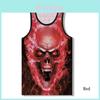 Versatile And Stylish Graphic 3d Print Skull Mens Gym Muscle Vest Shirt Sport Fitness Tank Tops