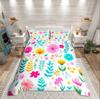 Homewish Colorful Flower Duvet Cover SetBotanical Plants For Kids Bedding SetSpring Graden Decor