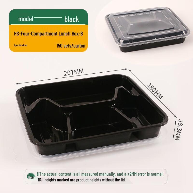 Disposable Multi-Compartment Food Containers with Lids