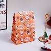 10pcs Reclosable Christmas Cookie Bag Kraft Paper Gift Favor Bags Candy Packag Bag  New Year Decor