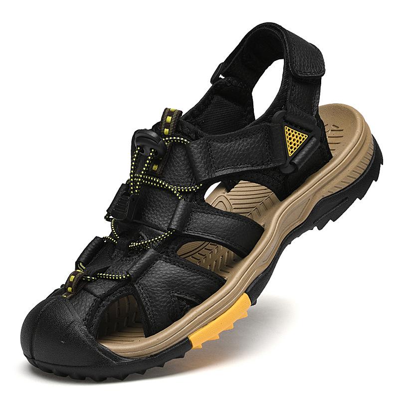 Sandals men's trendy outdoor sports leather bag head casual shoes slippers new summer breathable men's beach shoes