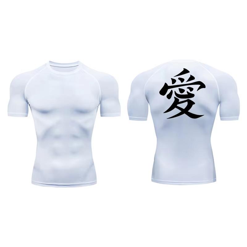 Spider Print Short Sleeve Compression Shirts for Men Summer Athletic Quick Dry T-shirts Gym Workout Running Tees Tops  RL00227