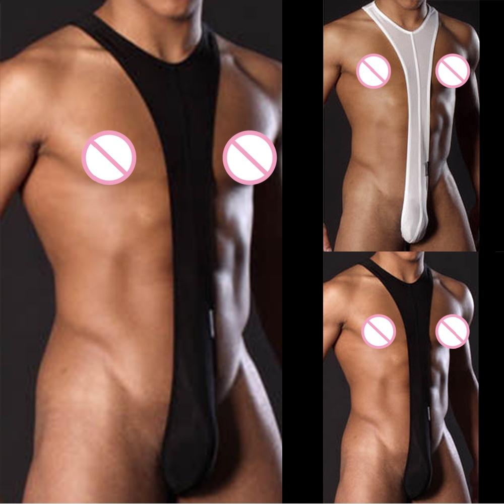 1pc Breathable Mens Elastic Strap T-back Bodysuit G-strings Thongs Jumpsuits Sexy Lingerie Underwear Briefs