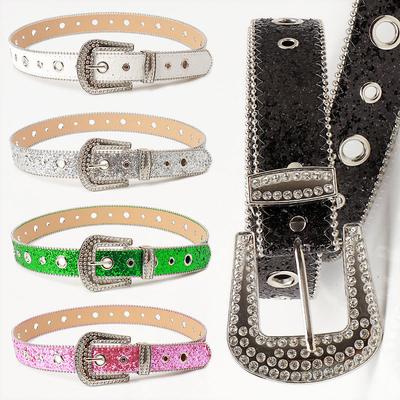 Super Shiny Belt for Women with High-end Skirt Accessories for Women's Belts for European and American Fashion Rhinestones Hot Girls Belt