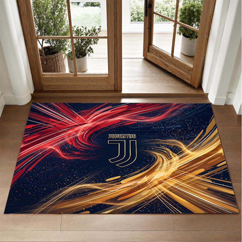 Juventus FC Design Crystal Velvet Rug Soft Decorative Mat for Bedroom Entrance