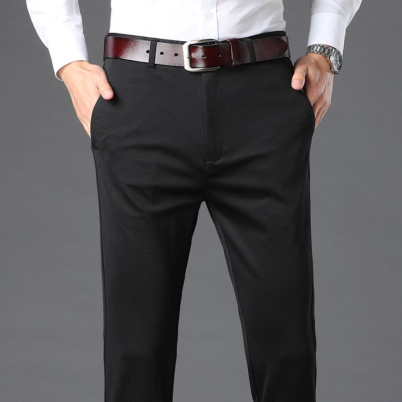 

Нові осінні чоловічі повсякденні штани з бамбукового волокна Класичний стиль Ділова мода Стрейч-бавовняні штани кольору хакі Чоловічий брендовий одяг 36 чорний