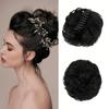 Elegant Claw Clip Hair Bun for Women - Synthetic Wavy Curly Updo Chignon Ponytail Extension, Tousled Hairpieces Suitable for All