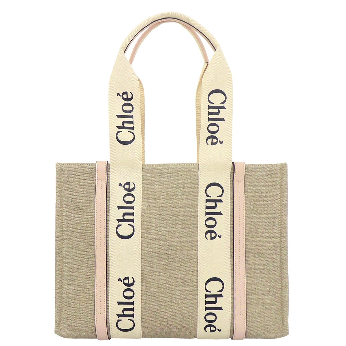 

Chloe Medium Tote Bag in Cement Made with Woody Linen and with Logo and Women s (CHC22AS383 I26) Pink, Canvas, Ribbon. [Brand Name] [Used]
