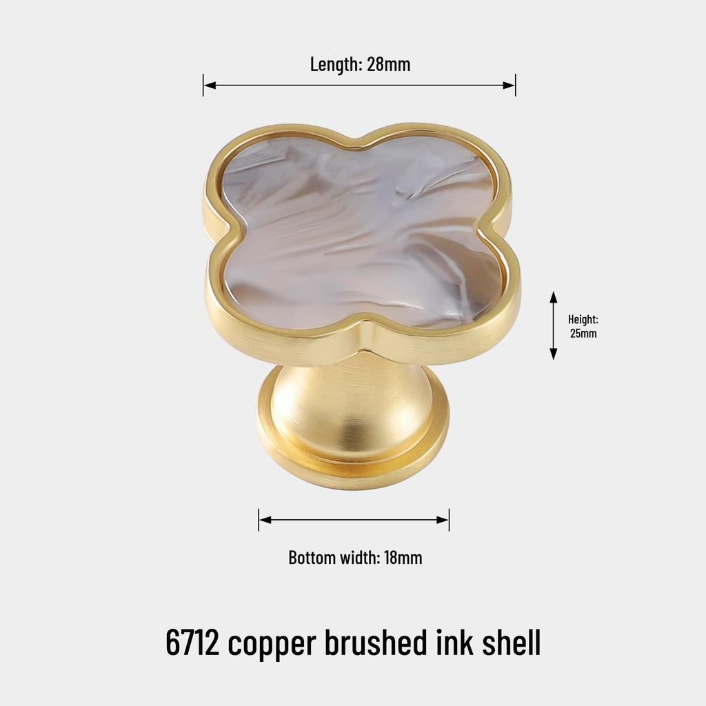 Nordic Minimalist Hexagonal Shell Handle Marble Drawer Cabinet Wardrobe Pull