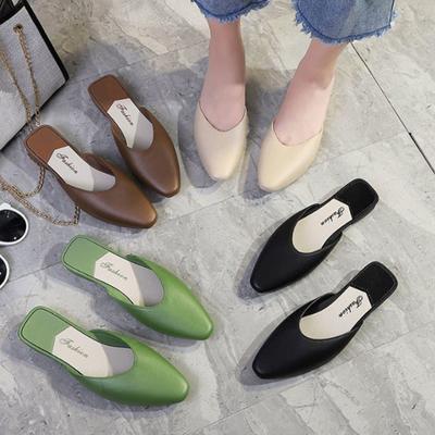 Modische Damen Outdoor Flache Schuhe mit niedrigem Absatz - Bequeme Sandalen Halb-Spitz zulaufende Schuhe