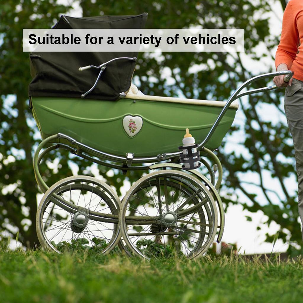 Bike Water Bottle Holder Adjustable Baby Stroller Bottle Holder Bicycle Bottle HolderBlack