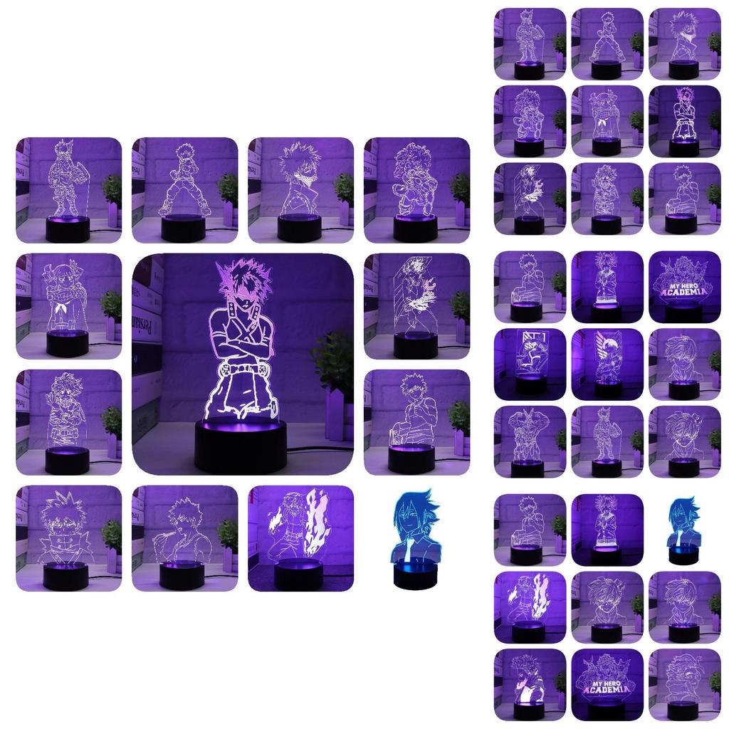 Colorful 3d My Hero Academia Night Light Led Table Lamp For Anime Lovers And Collectors